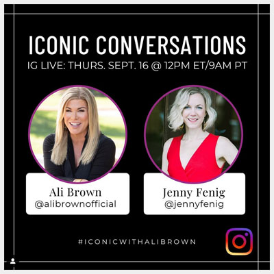 Image for Iconic Conversations with headshots of Jenny Fenig and Ali Brown
